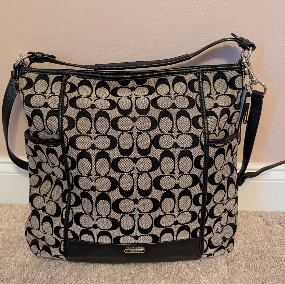 🖤 Vintage Y2K Coach Park #F30341 Signature Monogram Canvas/Leather Crossbody